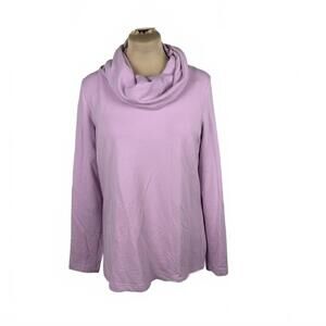 Light Purple Long Sleeve Cowl Neck Top